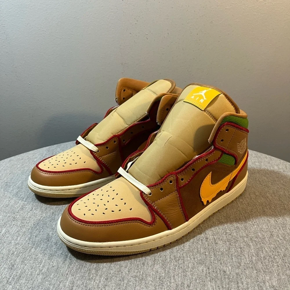 NEW Nike Air Jordan 1 Mid SE 'Cheeseburger' - Size 11.5 IB7403-224🔥🔥 - Picture 10 of 11